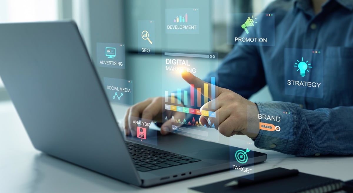 Digital marketing strategy dashboard visual